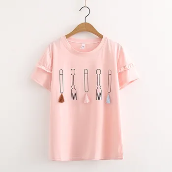 

2018 short sleeves T-shirt women and regular bottoming