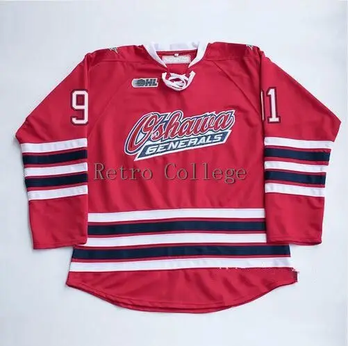 

Oshawa Generals #91 john tavares Retro throwback Hockey Jersey Embroidery Stitched Customize any number and name