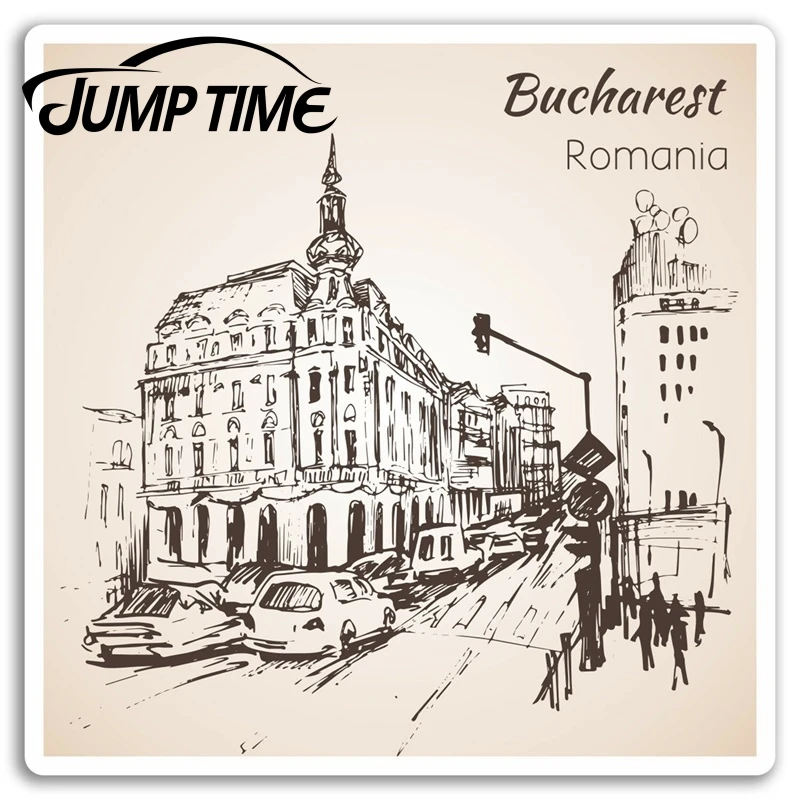 Время скачка для Bucharest Румыния Виниловые наклейки Наклейка Путешествие ноутбук