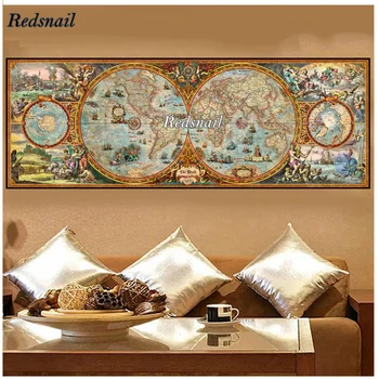 

5D DIY Diamond Painting Cross Stitch Ancient map Diamond Embroidery set Mosaic Full Square round Rhinestones decor home EE021