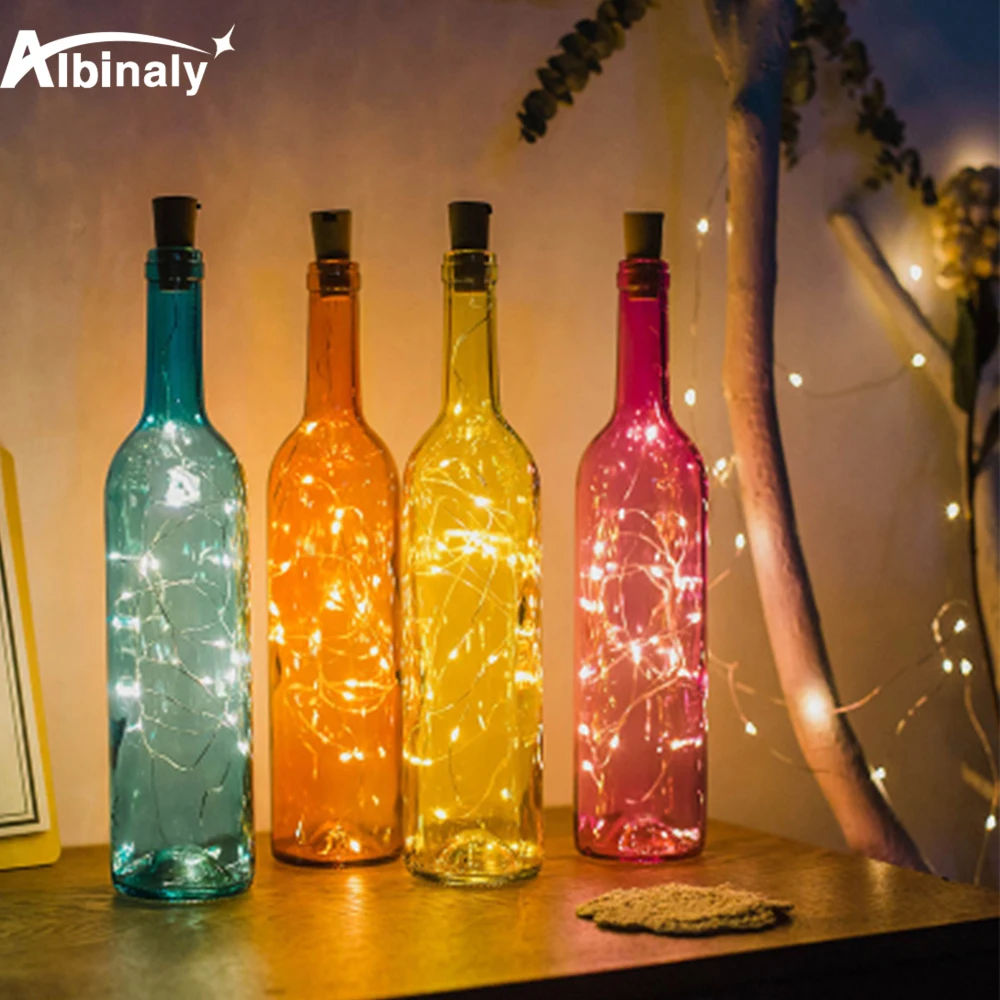 

2M 20LED String Copper Wire Light Holiday Wedding Christmas String Lights Decoration Light For Home Decorative Lamp With Battery