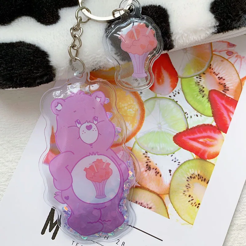Care Bears брелок для ключей, Подарочный Радуга медведь игрушка на кольцо для ключей одежду и сумка подвесными украшениями модные аксессуары для ключей - Цвет: Белый