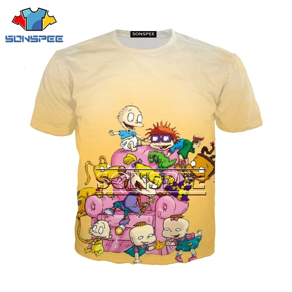 Футболка Rugrats летние топы женские футболки с 3D принтом Femme забавные повседневные короткий рукав Харадзюку женские футболки g1 - Цвет: 3