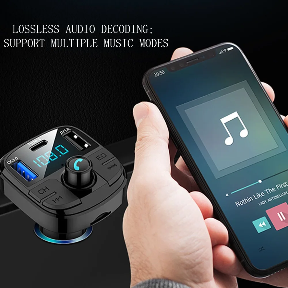 Автомобильный Bluetooth BT29 QC 3,0 беспроводной fm-передатчик MP3 радио адаптер USB зарядное устройство