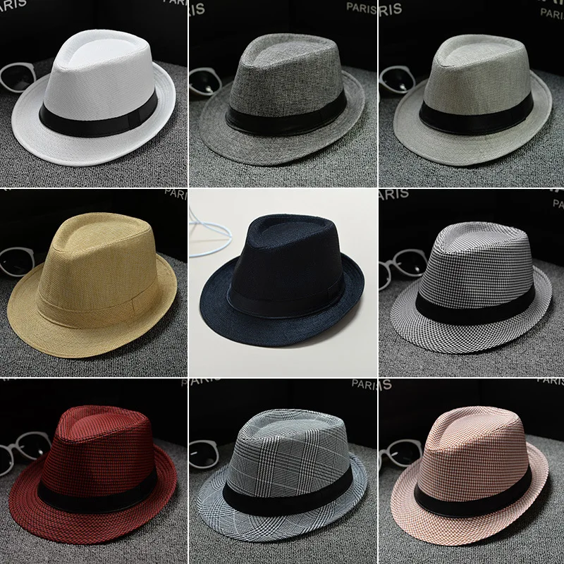Шляпа в стиле ретро для мужчин модная фетровая Панама с широкими полями джаз