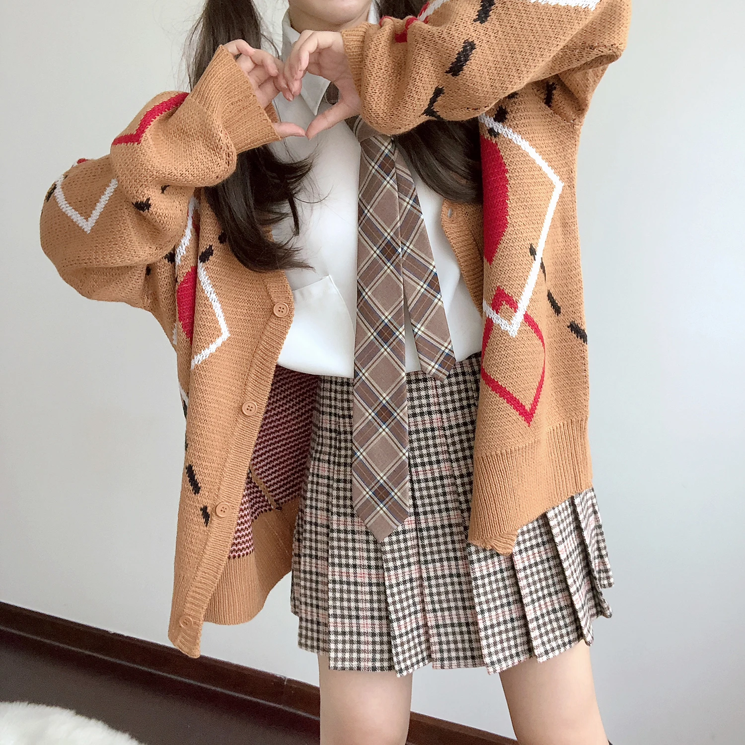 Kawaii японская школьная форма костюм моряка рубашка аксессуары Jk галстук в клетку с бантом Униформа длинные Галстуки студентов унисекс милый галстук