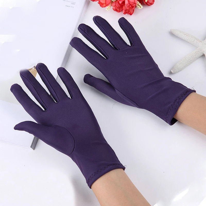 1 пара, короткие перчатки, одноцветные, спандекс, защита от солнца, высокая эластичность, этикет, тонкая манера, перчатки для мужчин и женщин, высокое качество