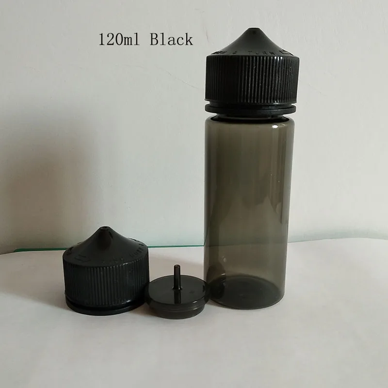 120ml Black 1000 шт пустая бутылка-капельница для домашних животных 10 мл 15 мл 30 мл 60 мл 100 мл 120 мл бутылки для электронных жидкостей с колпачками для электронных сигарет - Цвет: 120ml Black