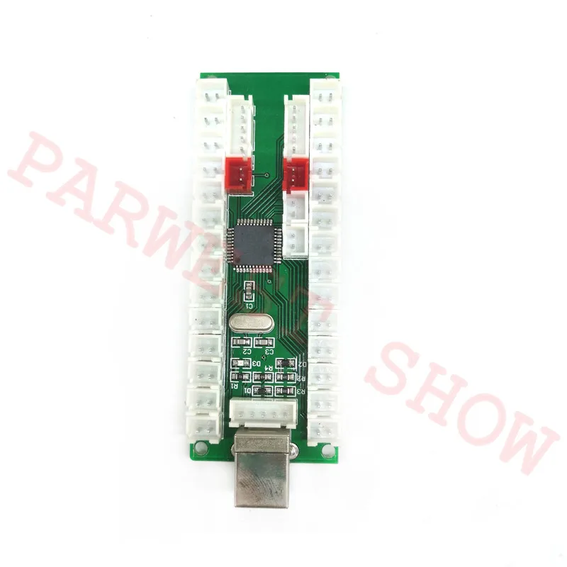 2 проигрывателя DIY аркадные наборы светодиодный USB контроллер для джойстик для ПК с светодиодный кнопки с подсветкой и кабелями fo аркадный Овальный набор джойстиков