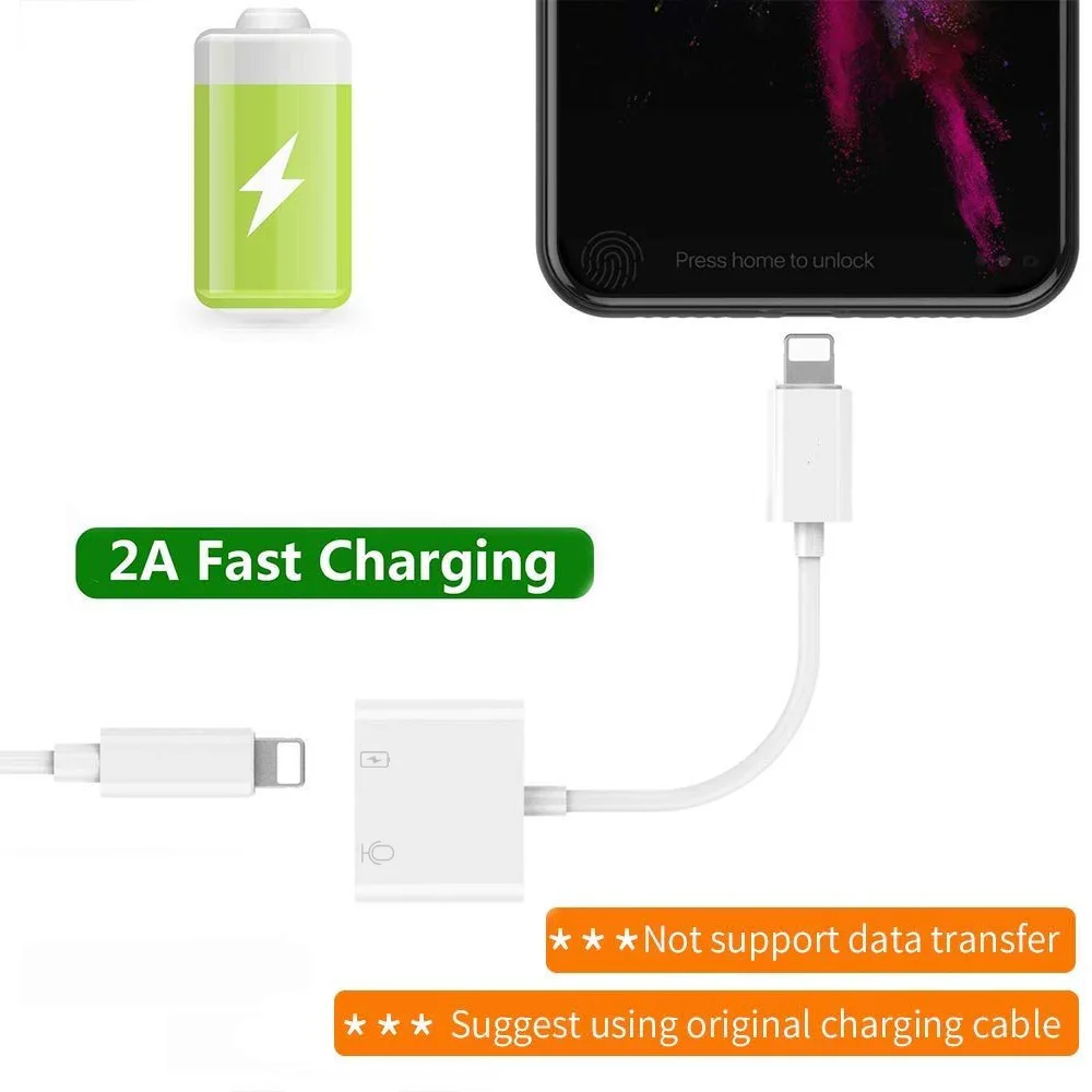 2 в 1 адаптер для зарядки аудио для iPhone 7 8 Plus X XS XR MAX Dual Lighting 3,5 мм разъем сплиттер зарядное устройство адаптеры для прослушивания