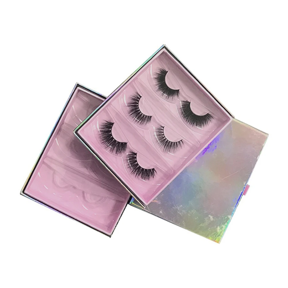 

Three Pairs of Pull-out Eyelash Boxes for Private Label Custom Make-up Wholesale Lashes