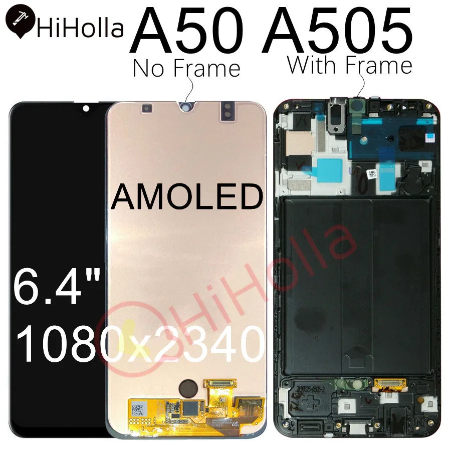 Экран для samsung A50 A505 A505F A505FN/DS ЖК-дисплей с сенсорным экраном дигитайзер для samsung Galaxy A50 lcd с рамкой