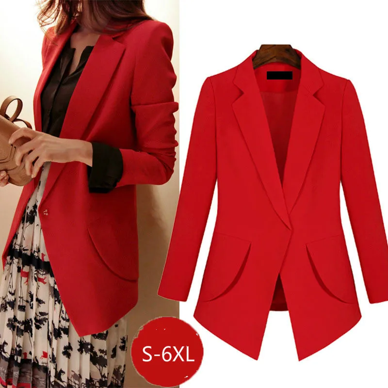 Women's plus size suit feminine 2020 new spring and autumn elegant red lady blazer Casual temperament women's jacket women