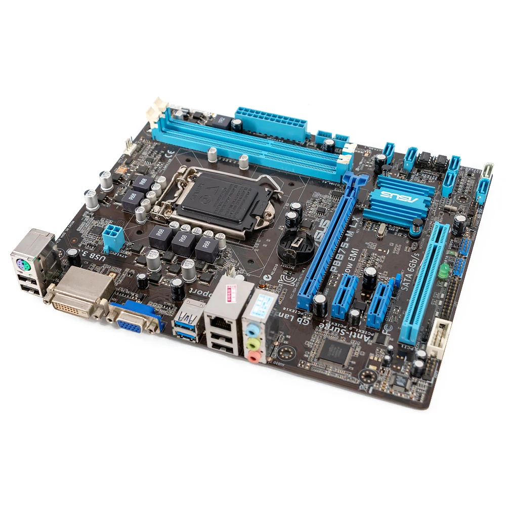 Asus P8B75-M LX настольная материнская плата B75 розетка LGA 1155 для i3 i5 i7 DDR3 16G SATA3 USB3.0 DVI uATX оригинальная б/у материнская плата