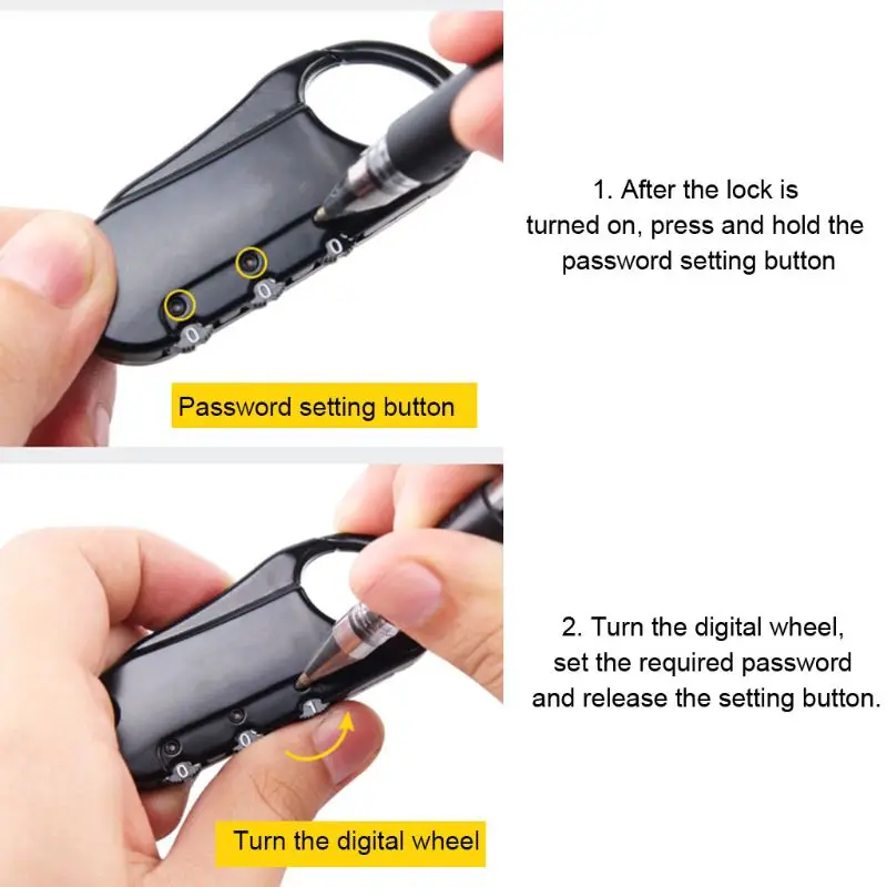 Mini Anti-theft Resettable Helmet Lock 3 Digit Password Bicycle Spring Lock Part Y1QE