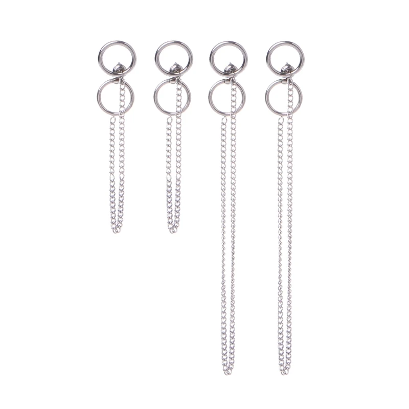 

Top Quality Titanium Steel Tassel Long Chain Drop Earrings Korean Jewelry Unisex