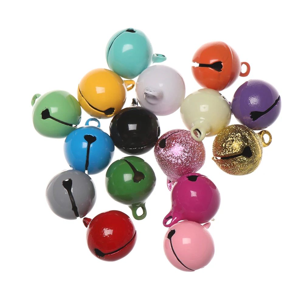 

10Pcs/Bag 16Colors Beautiful Iron Loose Metal Beads Jingle Bells Christmas Decoration Xmas Tree Pendants DIY Gifts Material Crafts Christmas Bells Handmade Jewellery Accessories