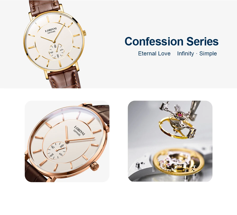 LOBINNI часы для влюбленных швейцарские роскошные брендовые кварцевые часы Movt пара наручные часы сапфировые кожаные мужские женские часы Relogio