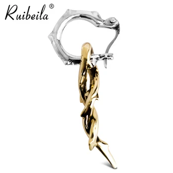 

New fashion irregular Thorn earrings men geometric earrings authentic 925 silver ruibeila jewelry