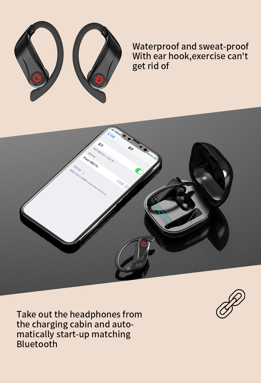 Q62 Спортивные наушники Bluetooth 5,0 TWS наушники ушные крючки беспроводные наушники гарнитура для iPhone для samsung Xiaomi Android телефон