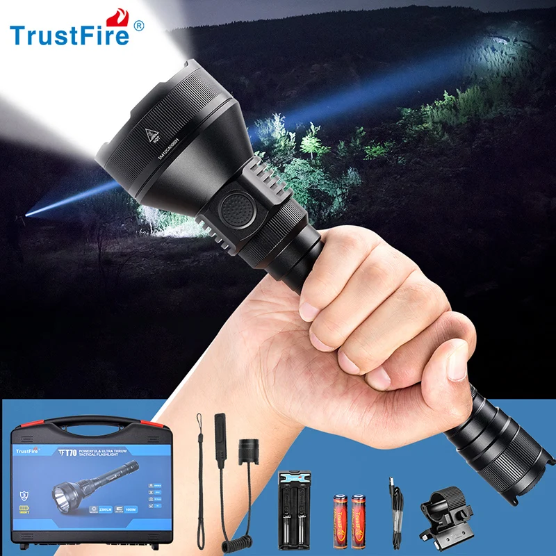Trustfire T70 охотничий светодиодный фонарик мощность 1000 метров лм тактическая
