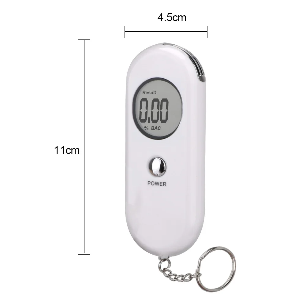 Breathalyser Alcohol Tester Detection Device Keychain Breath Analyzer Detector Test LCD Backlight Kit Motorcycle Car Accessories