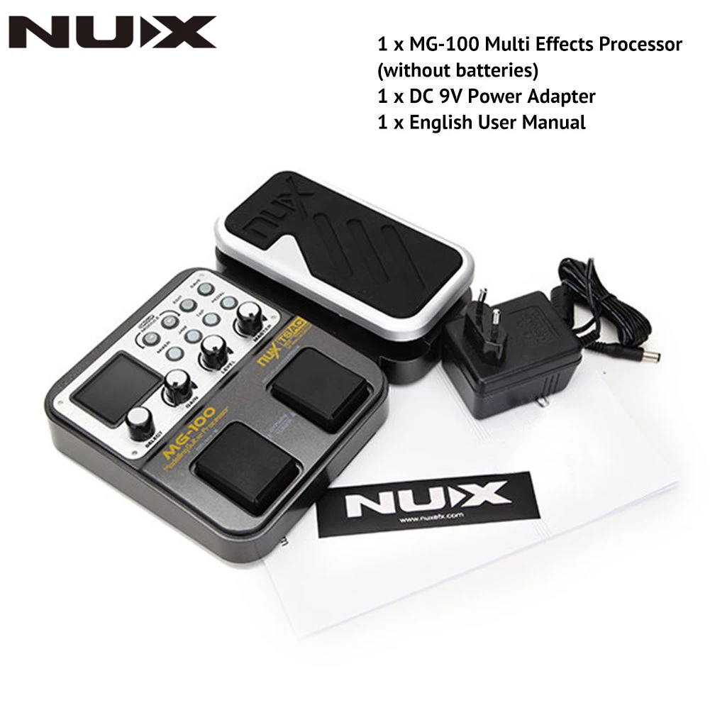 NUX MG-100 MG100 моделирующий Гитарный процессор Мульти педаль эффектов гитарная педаль барабанный тюнер рекордер 58 эффектов 72 пресета EFX