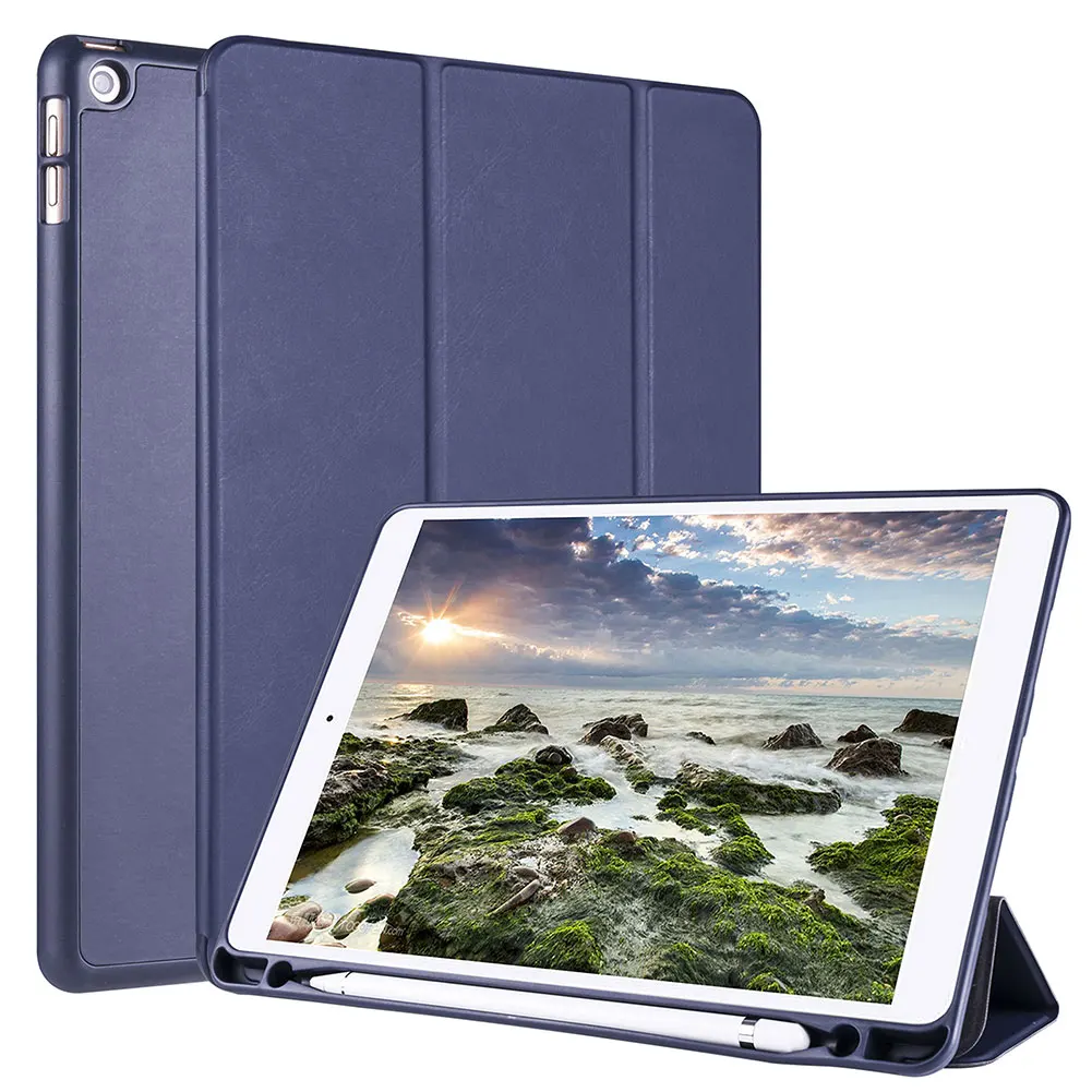 

Case For iPad 7 10.2 inch Air 3 2019 Pro 10.5 Tablet Cover with Pencil Holder Leather Flip Case Smart Cover For iPad Mini 5 4
