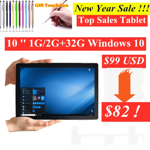 New Year Top Sales 10.1'' Tablet PC Windows 10  NX16A 2G RAM 32GROM X5-8350 CPU 5000mAh Battery Dual Cameras Quad Core Wifi 1