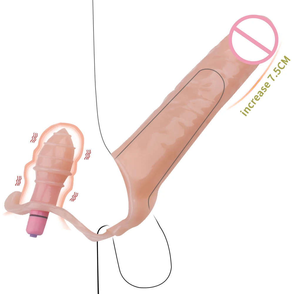 Многоразовый вибратор рукав пенис нарощенный анальный фаллоимитатор G