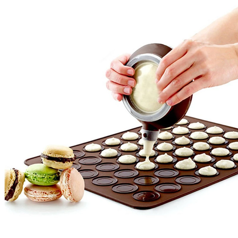 30-полости Силиконовые чехлы в форме печенья на мгновенной проявки Macaroon с изображением торта печь для выпечки с антипригарным покрытием листовая форма коврик для выпечки Инструменты