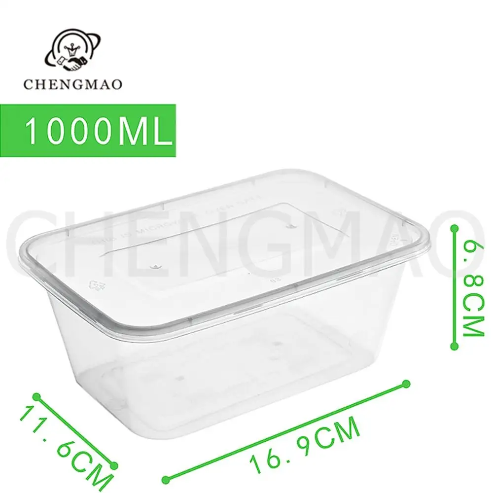Plastic Aliexpress Disposable 350 Containers Or Box Disposable Bento Containers 500 Food Black Lunch Fast 300pcs Transparent 750 Food 1000ml 650 Food