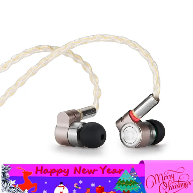 Гибридные Hi Fi наушники вкладыши Tinhifi T3 1BA + 1DD с позолоченным покрытием OFC SPC MMCX Cable T2