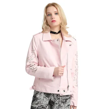 

2019 New Spring Leather Jacket Women PU Jacket Full Sleeve Short Length Zipper Biker Ladies leather jacket Top Quality
