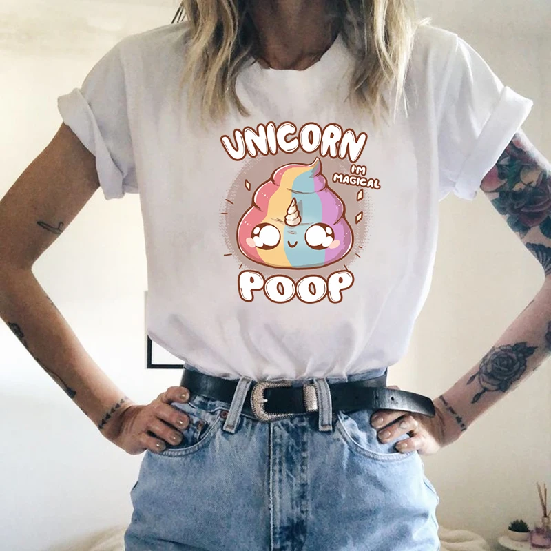 

Girls Casual Regular T Shirt Unicorn Short-sleeve Tee Shirt Women Fashion Carton Short Sleeve T-shirt Summer Carton O-neck Tees