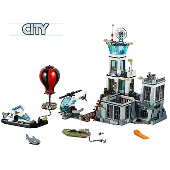 

02006 City Prison Island Escaped Prisoner Model Building Blocks 815pcs Bricks Toy Gift For The Children 60130