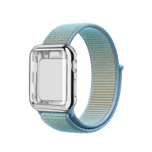 2 Sport loop strap for apple watch 4 5 case band 44mm 40mm apple watch band 42mm 38mm iwatch 5/4/3/2/1 full screen protector cover - Цвет ремешка: 2