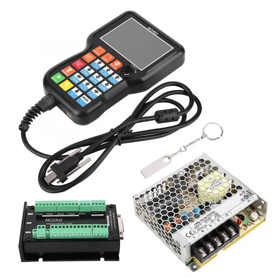 

NCH02 Stepper Motor USB 5 Axis Control Card +24V Switching Power Supply Support G code CNC Controller Kits