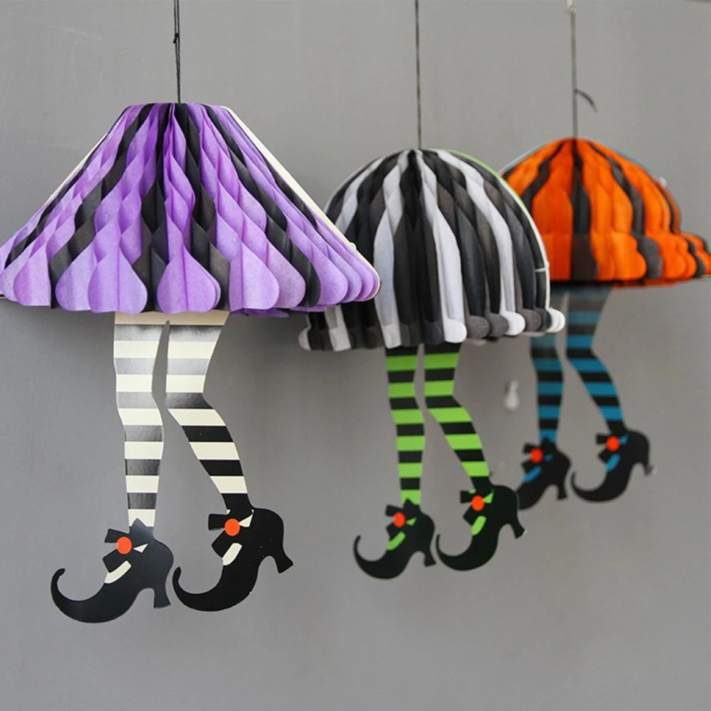Farol de Halloween en forma del vestido, linterna colgante bruja de papel reciclado para linterna de decoración del hogar, colgante de fiesta| | - AliExpress