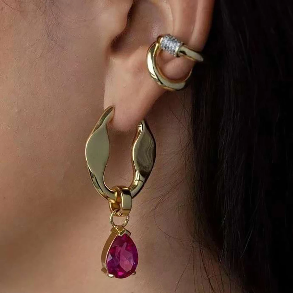 punk cystal pendant earrings for women exaggerated dangle earrings peal earrings party jewelry geo for girlfriend gift
