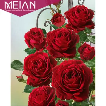 

2020 Rhinestone Handicraft Kits red rose flowers cross stitch diamond Needlework Diamond Paintings cross stitch Crafts mosaic