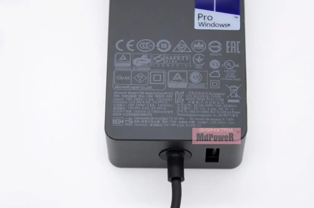 オリジナル新 15V 4A 65 ワットマイクロソフト表面ブック pro3 pro4