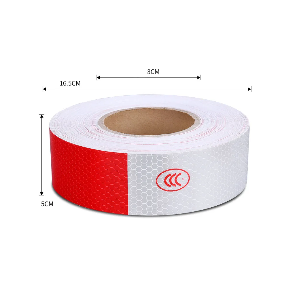 

Red White Car Reflective Stickers Warning Strip Truck Auto Supplies Night Driving Safety Sticker Free Shipping