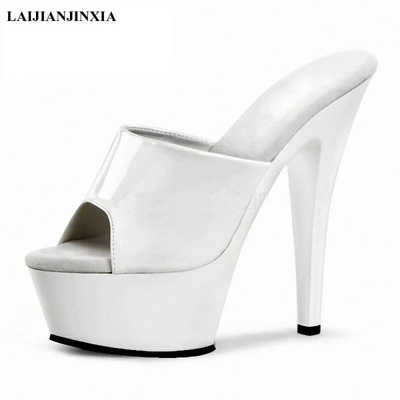

LAIJIANJINXIA New Women Slipper 15Cm High Heel Summer Shoes Women Open Toe Outdoor Slides Fashion Slippers Size 12