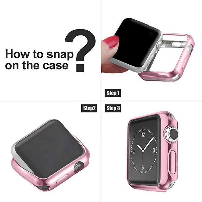 Чехол для часов Apple Watch Series 5/4 44 мм 40 мм Бампер Мягкий, из ТПУ, защитный ударопрочный защитный чехол для Apple Watch 42 мм 38 мм