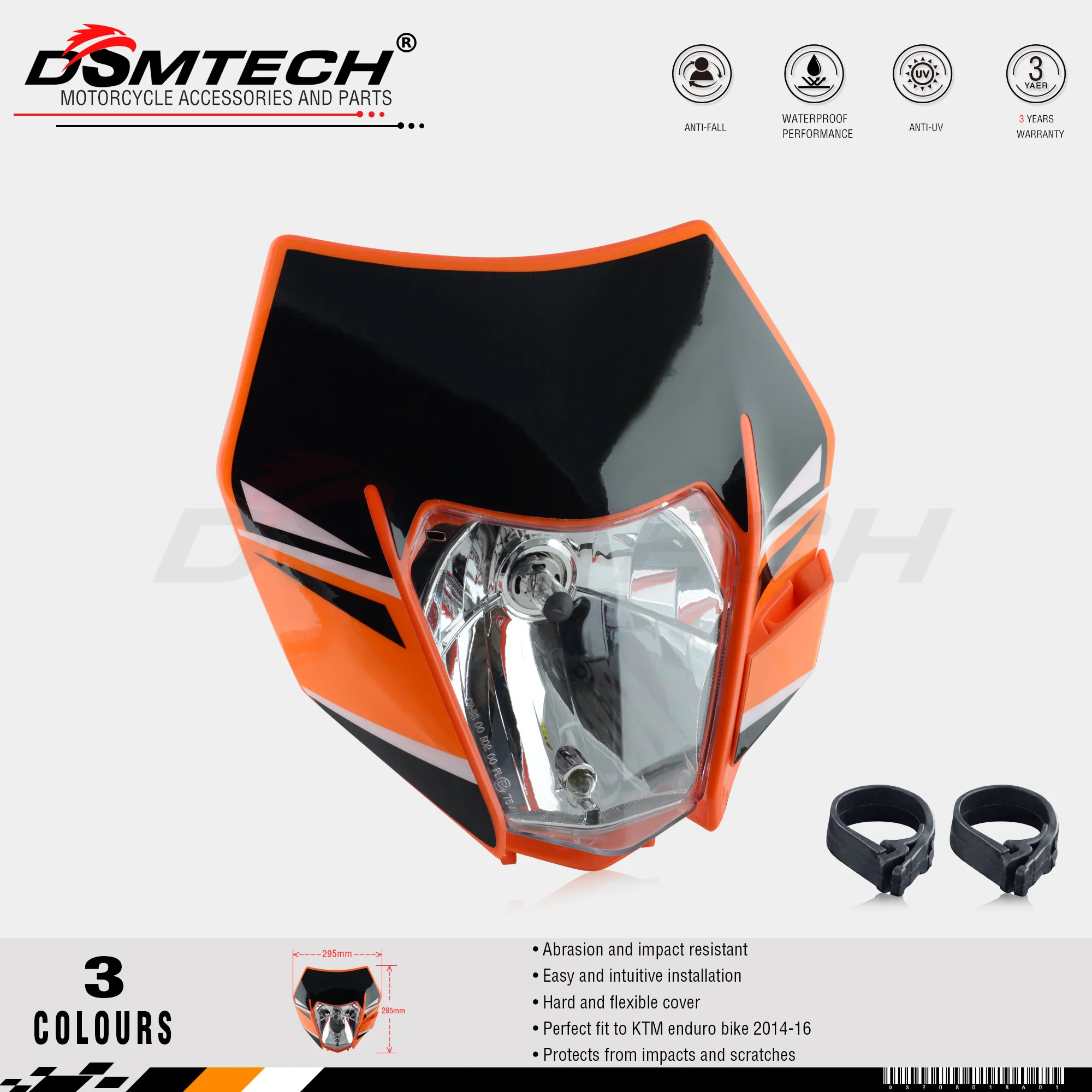 Передняя фара DSMTECH с наклейкой для KTM SX F EXC XCF SMR 2014 2015 2016 мотоцикла кроссового