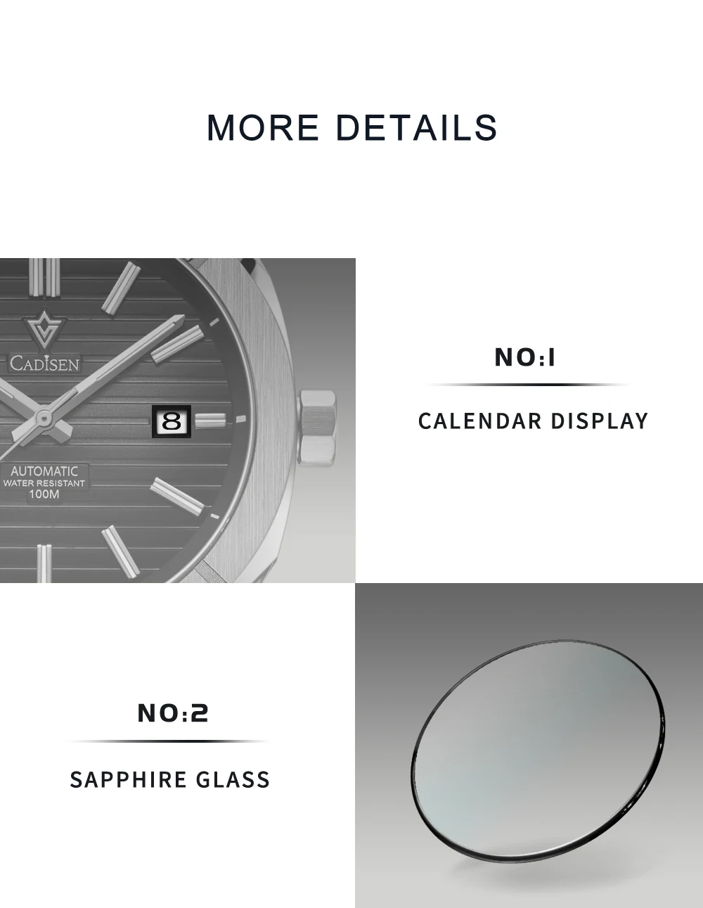 2021 New CADISEN German design Mechanical Wristwatch men Luxury Automatic watch for men Stainless steel 10 Bar Waterproof Clock