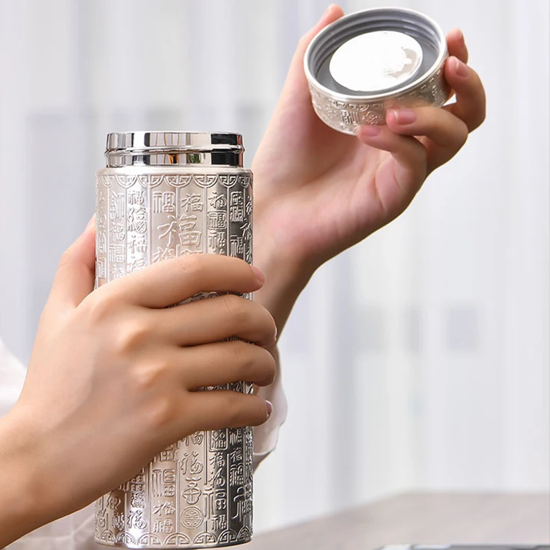 S999 Sterling Silver Tea Infuser Travel Mug - ترمس...