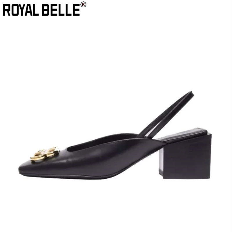 Royal Belle/Новинка ботильоны с металлическим декором короткие кожаные ботинки на не
