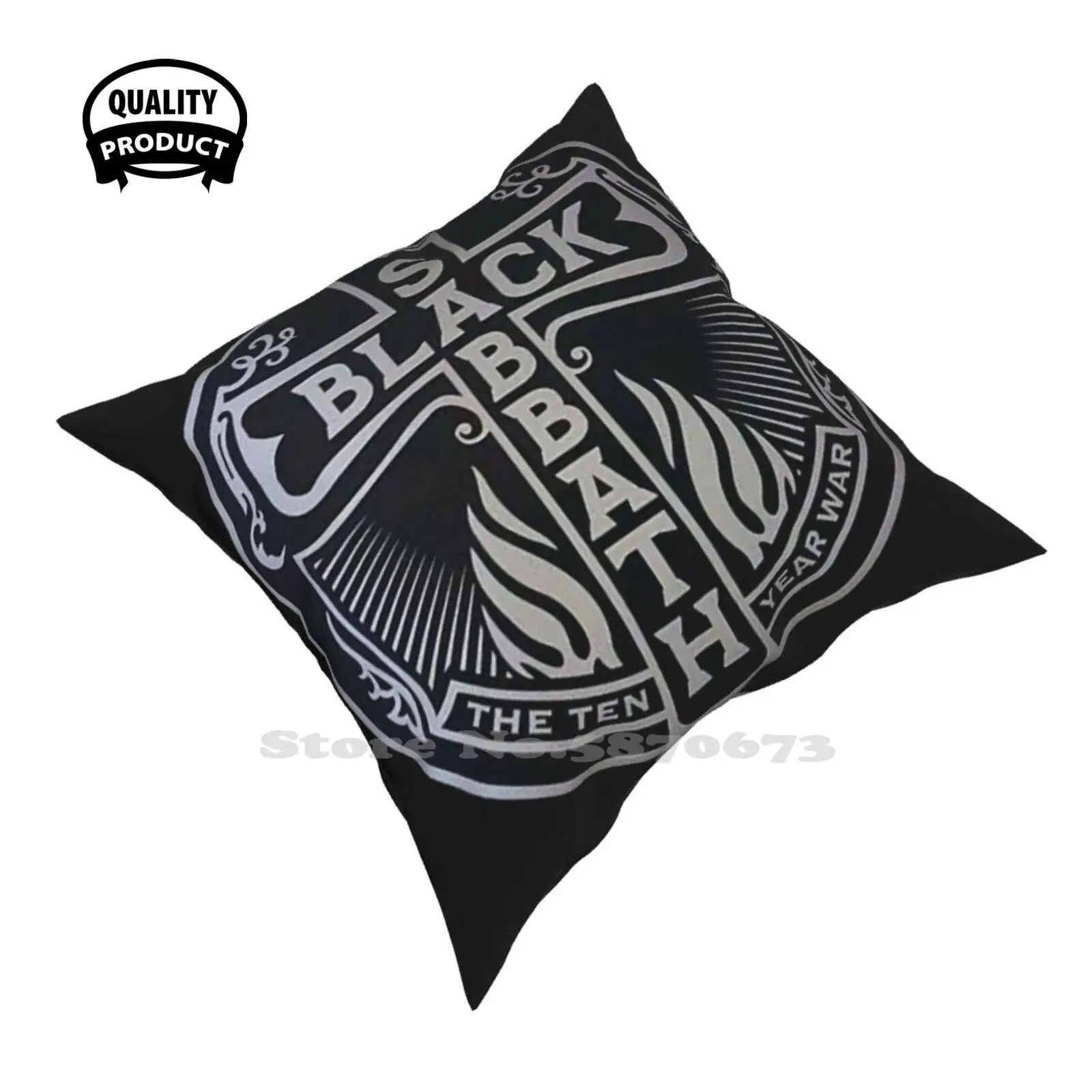 Black Rock Band Best Logo Album Home Car Sofa Fodera Per Cuscino Federa Best Seller Sabbath Muslimah